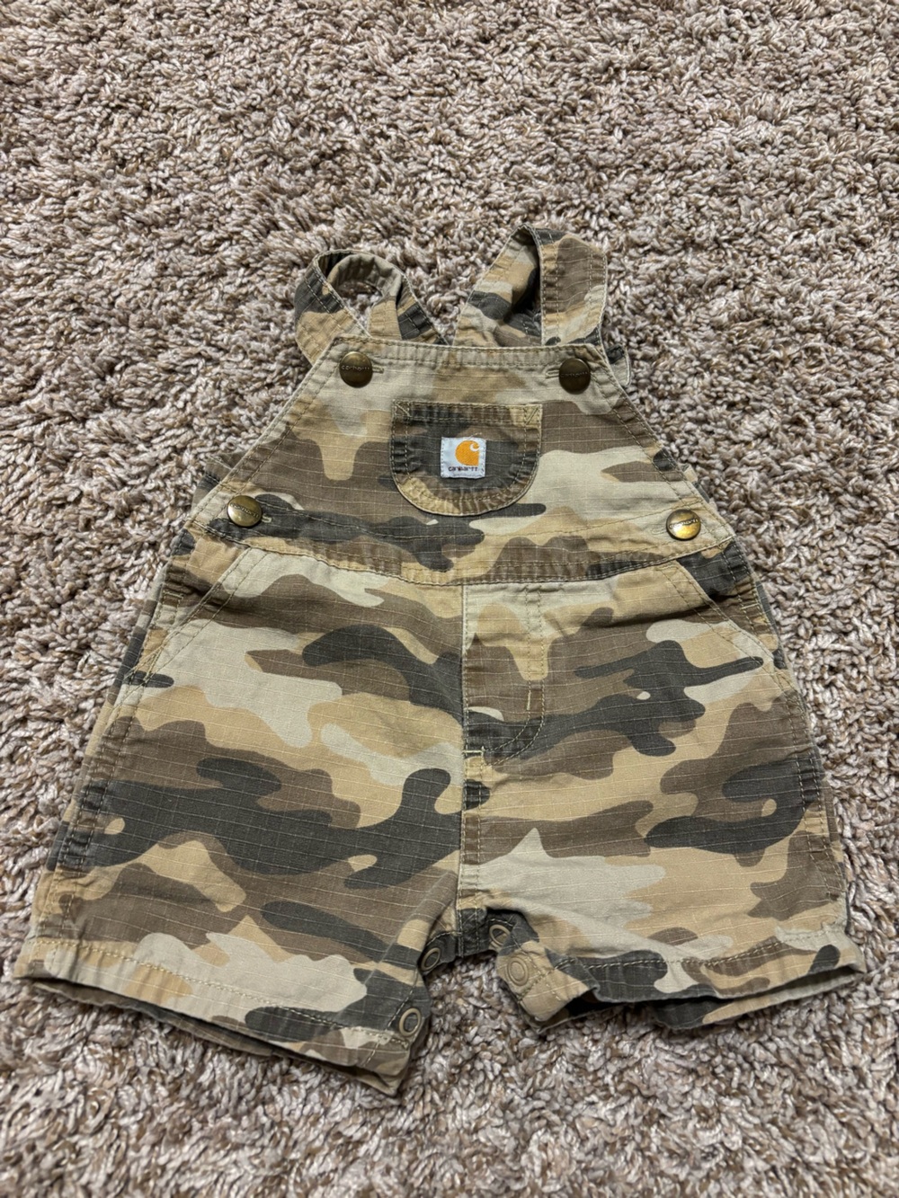 Carhartt 9M baby shorts overalls